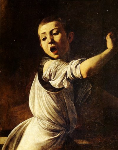 Martelaarschap van Sint Mattheüs (detail) door Michelangelo Merisi Caravaggio